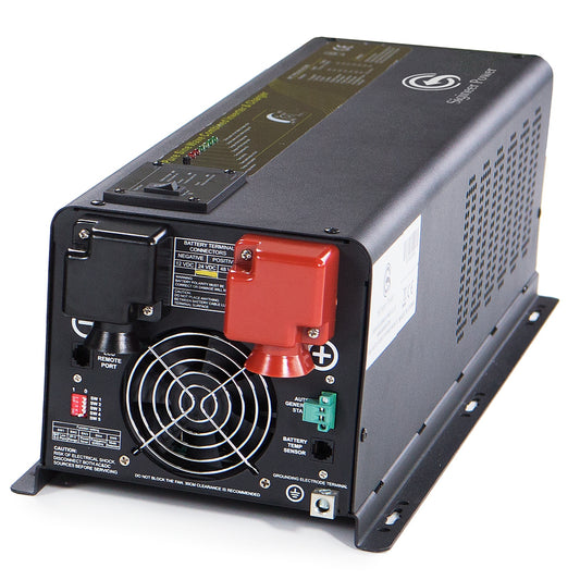 6000 Watt Inverter 24Vdc to 120V 240Vac Split Phase Pure Sine Wave – With 85A Battery Charger | APC6024D